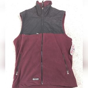 Game Sportswear Mens Sweater Red Small Vest Zip Fleece Pockets Outdoors